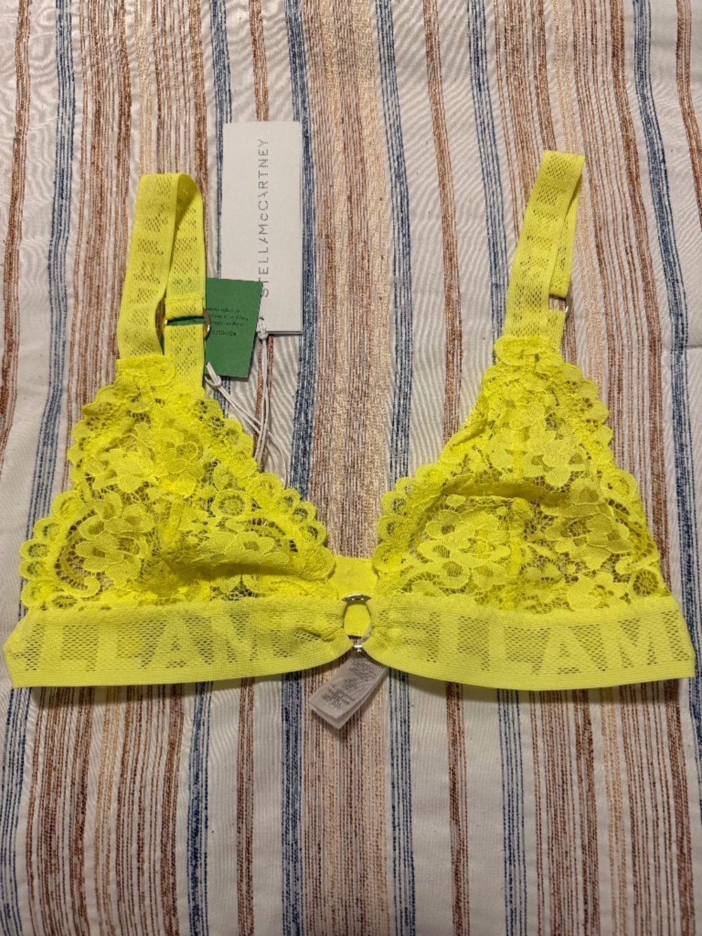 Stella McCartney Lace Flounce with Rings in Neon Zest Size S